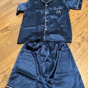 Girls Navy Blue Pajama Set